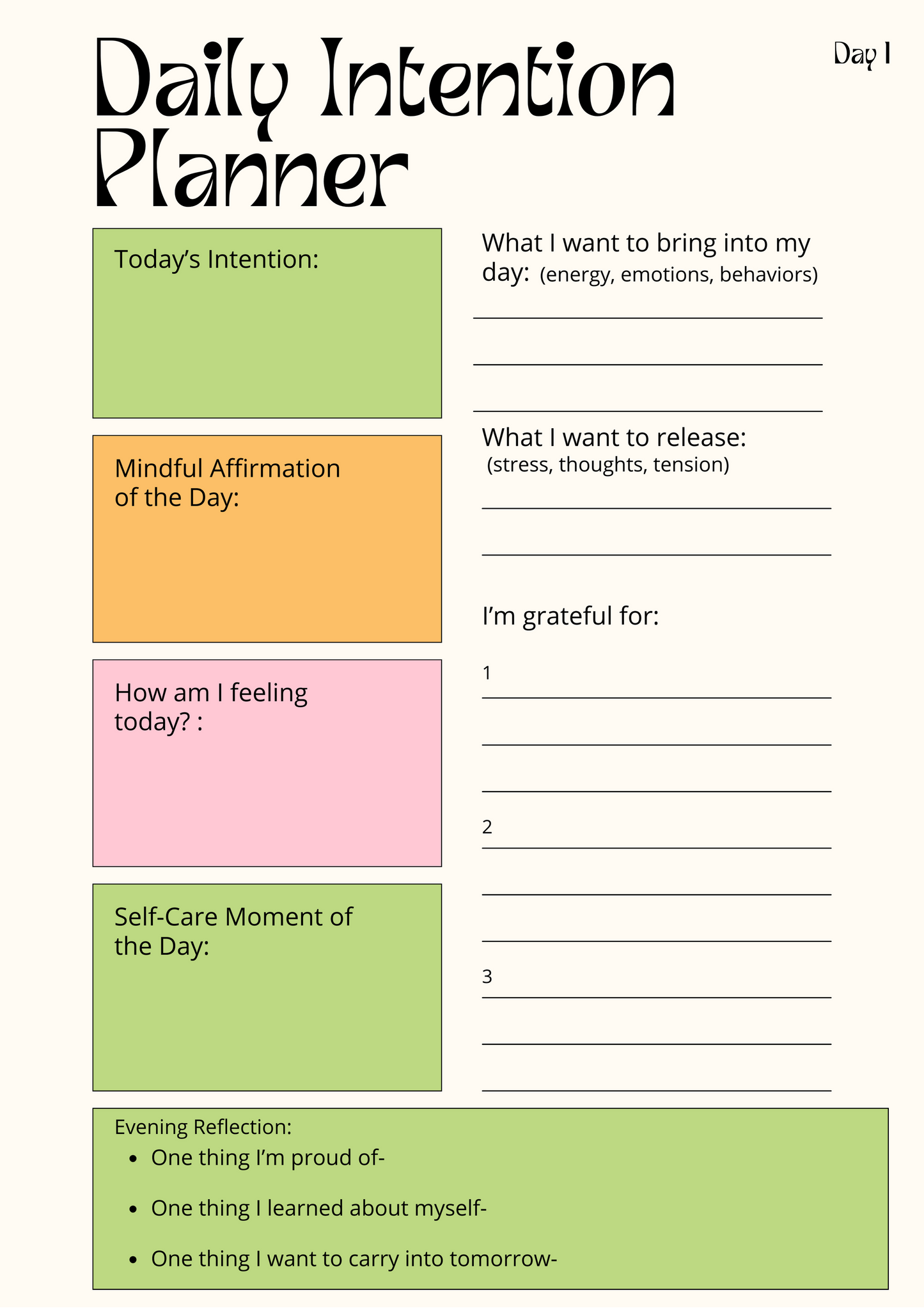 Peaceful Intentions:  A Guided Daily Journal